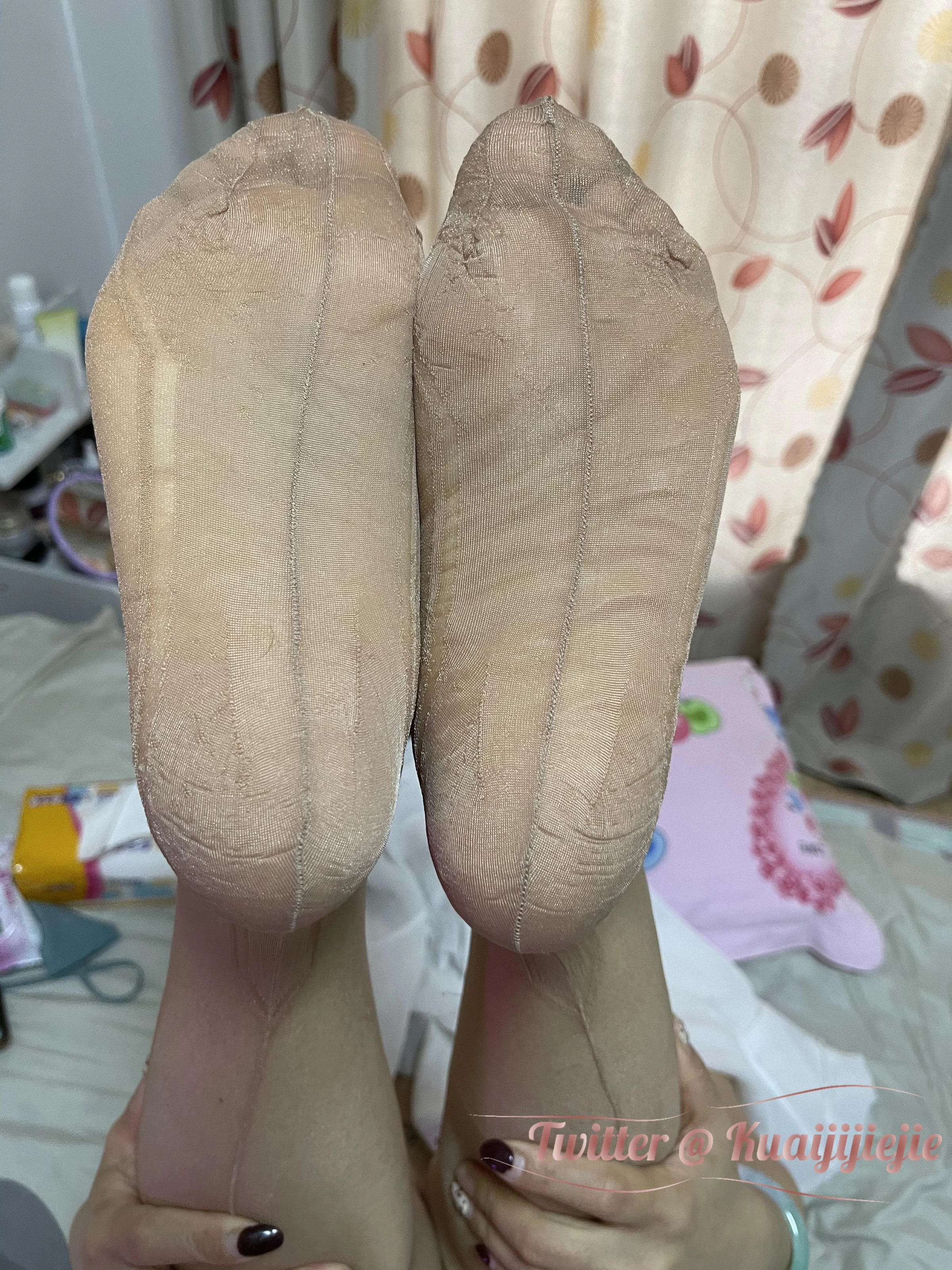 裸色無彈力吊帶襪大尺度-42